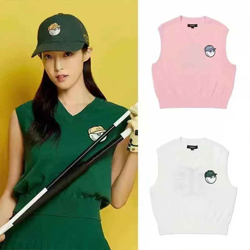 2023 Golf Vest Women Summer  Outdoor Sports Casual T-shirt  Malbon Golf Sleeveless Shirt Breathable Fashion Knitted  Tank Tops