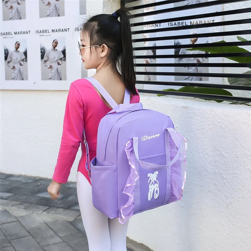 Girls Princess Dance Lace Backpacks 2022 New Style Children Sweet Fashion Dance Backpack Kids Latin Ballet Bags All-match Hot