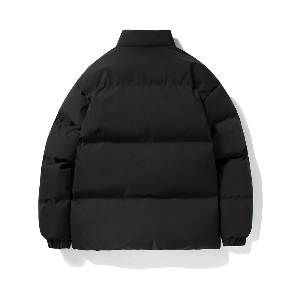 ERIDANUS 2022 New Men Fashion Loose Winter Coat Lambswool Lining Casual Stand-up Collar Solid Color Men's Cotton Clothing MWM155