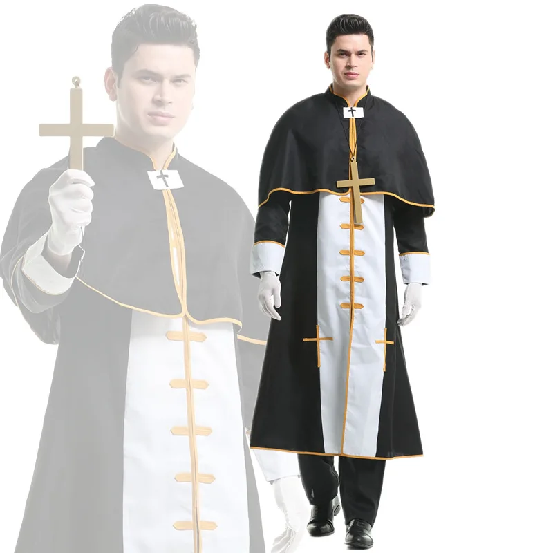 

Костюм для косплея на Хэллоуин пастушья чёрная одежда для вечеринки отца римского Бога маскарадный костюм