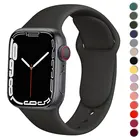 Ремешок силиконовый для Apple Watch Band, спортивный браслет для iWatch Band 3 4 5 6 7 SE, 45 мм 44 мм 42 мм 38 мм, 40 мм 41 мм