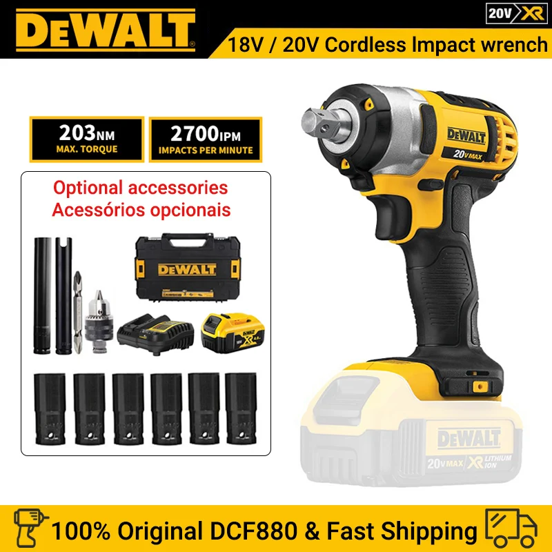 DEWALT Cordless Impact Wrench 18V Original Lithium Battery R