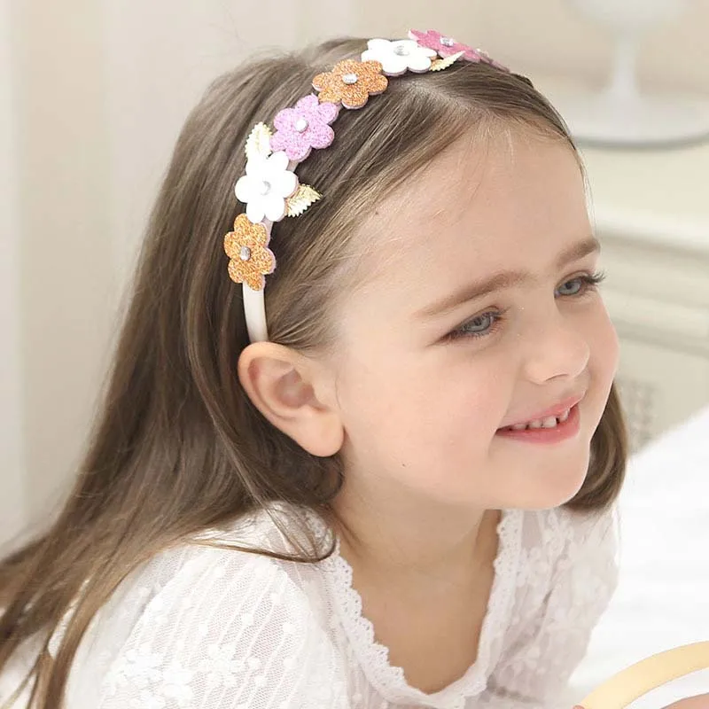

New Children's Cute Cherry Flower Hair Bands Bright Pink Stars Hair Bands Sweet Girl Headdress Hair Accessories