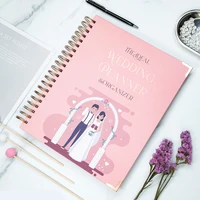a4 wedding planning book pink cartoon thick coil hardcover binder notebook complete engagement couple love witness diary