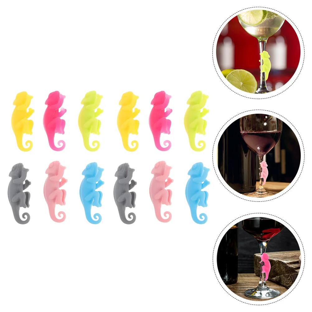 

Markers Charms Drink Silicone Cocktail Cup Champagne Animal Charm Tag Bar Marker Tags Drinking Mugs Tools Martini Party