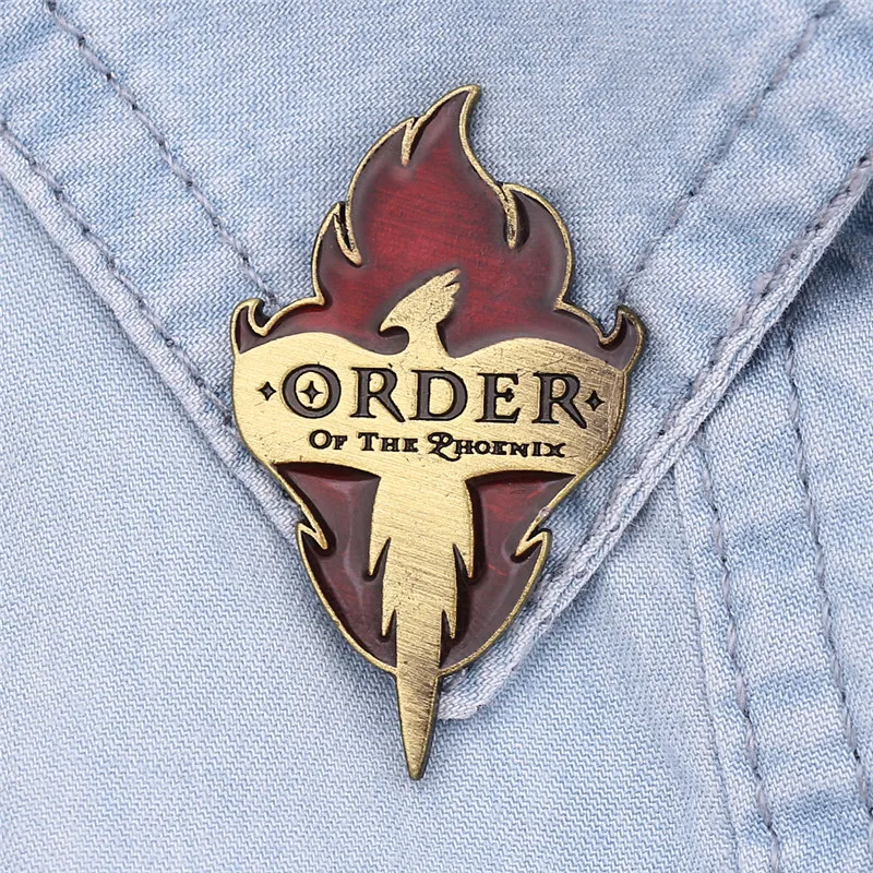 

Harri Potter Order of The Phoenix Symbol Brooch Wizarding World Enamel Pin Movie Wizardry School Jewelry