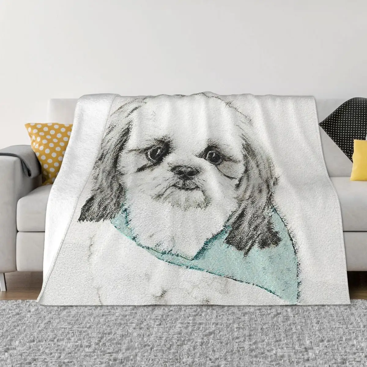 

Портативные теплые одеяла Clingy Shih Tzu для постельного белья