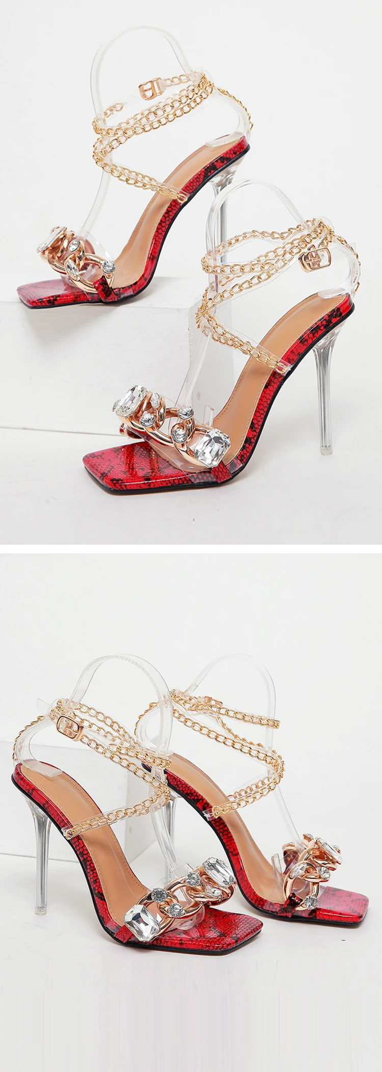 

boda, Sexy, punta cuadrada, transparentes, tacones de aguja de Perspex