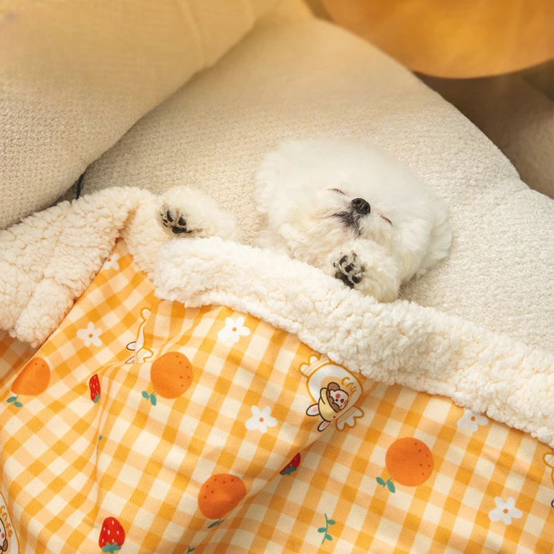 

Suede Dog Blanket Pet Cat Quilt Dogs Mats Cartoon Dog Sofa Bed Autumn Winter Blanket Dog Sleep Mattress Pet Supplies