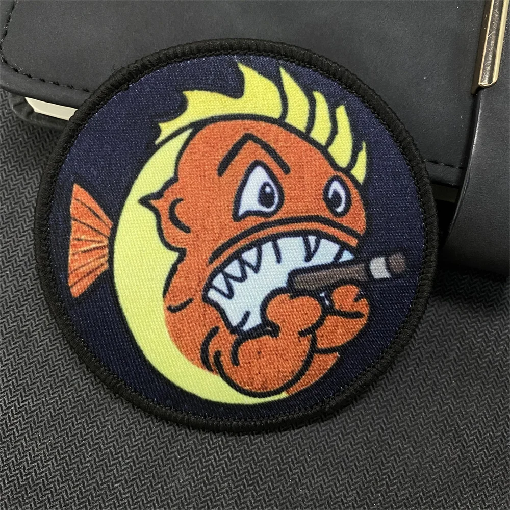 Боевые нашивки с рисунком хеллфиша тактический значок для боевого духа наклейки