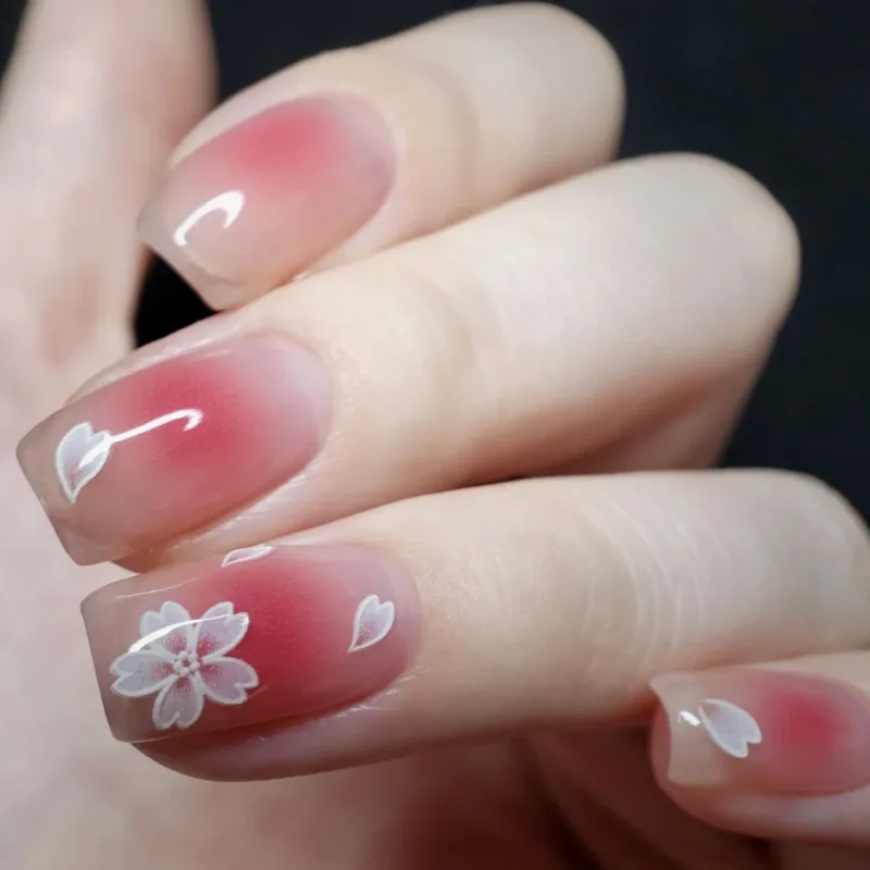 1 лист белых цветов оформления искусства ногтей |