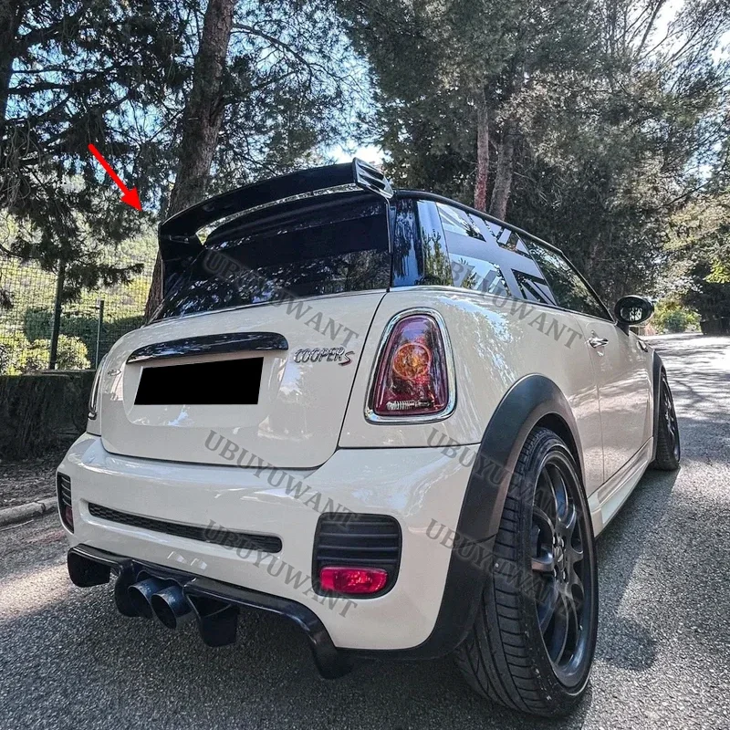 Фото Для R56 R56S R53 JCW Mini Cooper Ver.2.11/2.12 2007-2013: карбоновый спойлер-антикрыло на крышку багажника/крышу №5