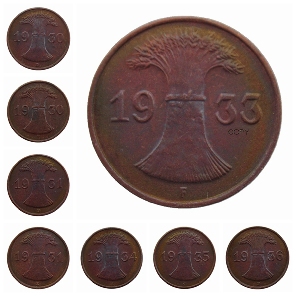 Репродукция Германия 1 Pfiteit 1930-1936 Медная декоративная памятная монета