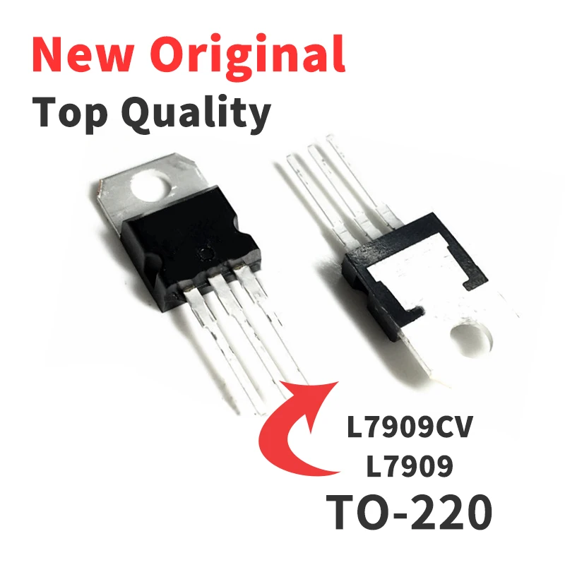

10 шт. L7909CV Встроенный транзистор 9 В L7909 Трехконтактный регулятор напряжения TO-220 чип IC оригинальный новый бренд