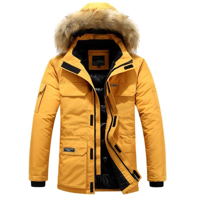 

Зимняя утепленная куртка, хлопковая одежда, длинные трендовые пальто с капюшоном и съемным воротником, модные мужские парки, размеры 5XL 6XL
