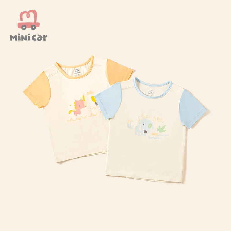 

Детская футболка с коротким рукавом и принтом «машинки»