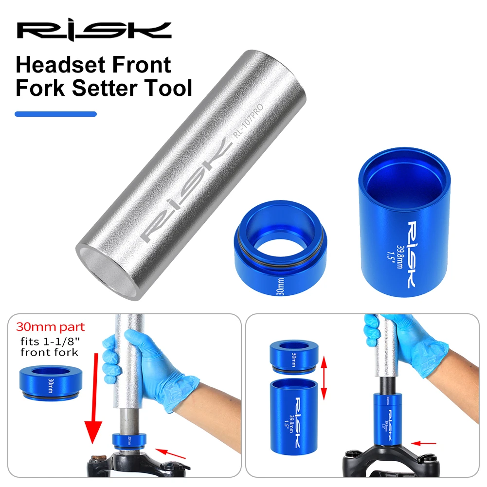 

Bike Front Fork Crown Race Installation Kit Practical Fork Nut Setting Tool Installer Anti-slip Front Fork Setter Repair Tool