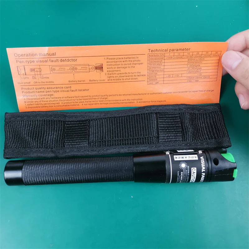 20mW Visual Fault Locator Fiber Optic Cable Tester Red Laser Light 20km VFL Pen Type Free Shipping
