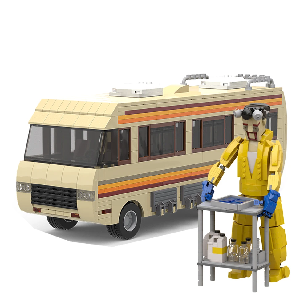 

MOC Classic Movie Breakinged Bad Walter-White Building Blocks Kit Pinkmaned Cooking Lab RV Vehicle Car Model Toys Children Gift