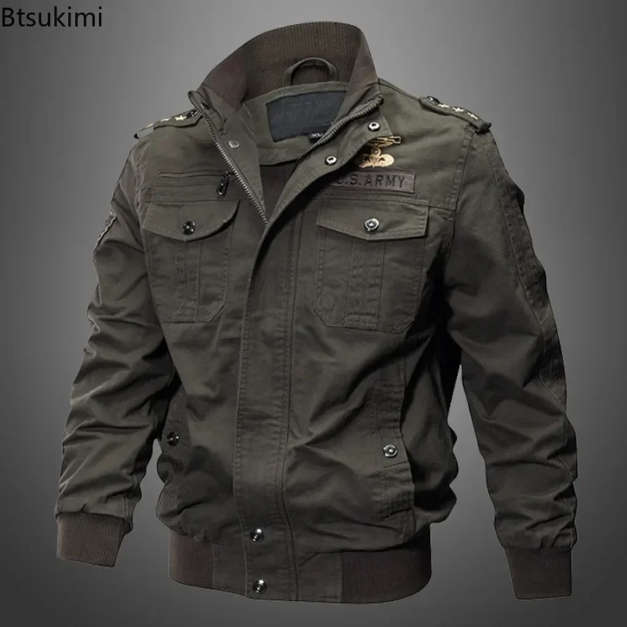 Autumn Winter Men's Plus Fleece Jacket Fashion Casual Thicker Warm Coats Man Multi-pockets Cargo Outdoor Windbreak