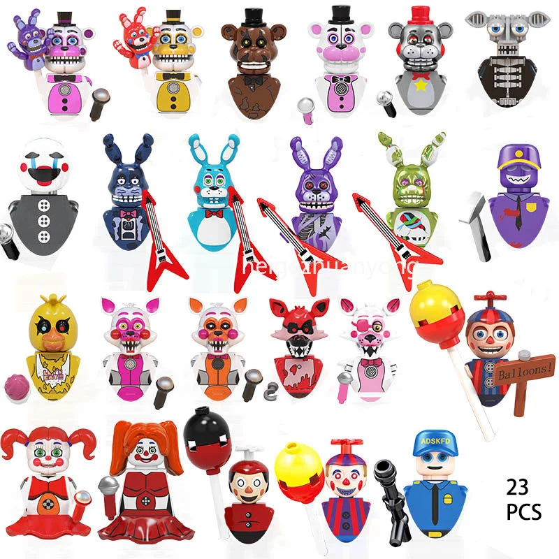 FNAF Five Nights Buy 8 Pcs Blocks Gift Game Figure FNAF Toy Figurine Nightmare Chica Bonnie Foxy Golden Bonnie Bear Figures Gift