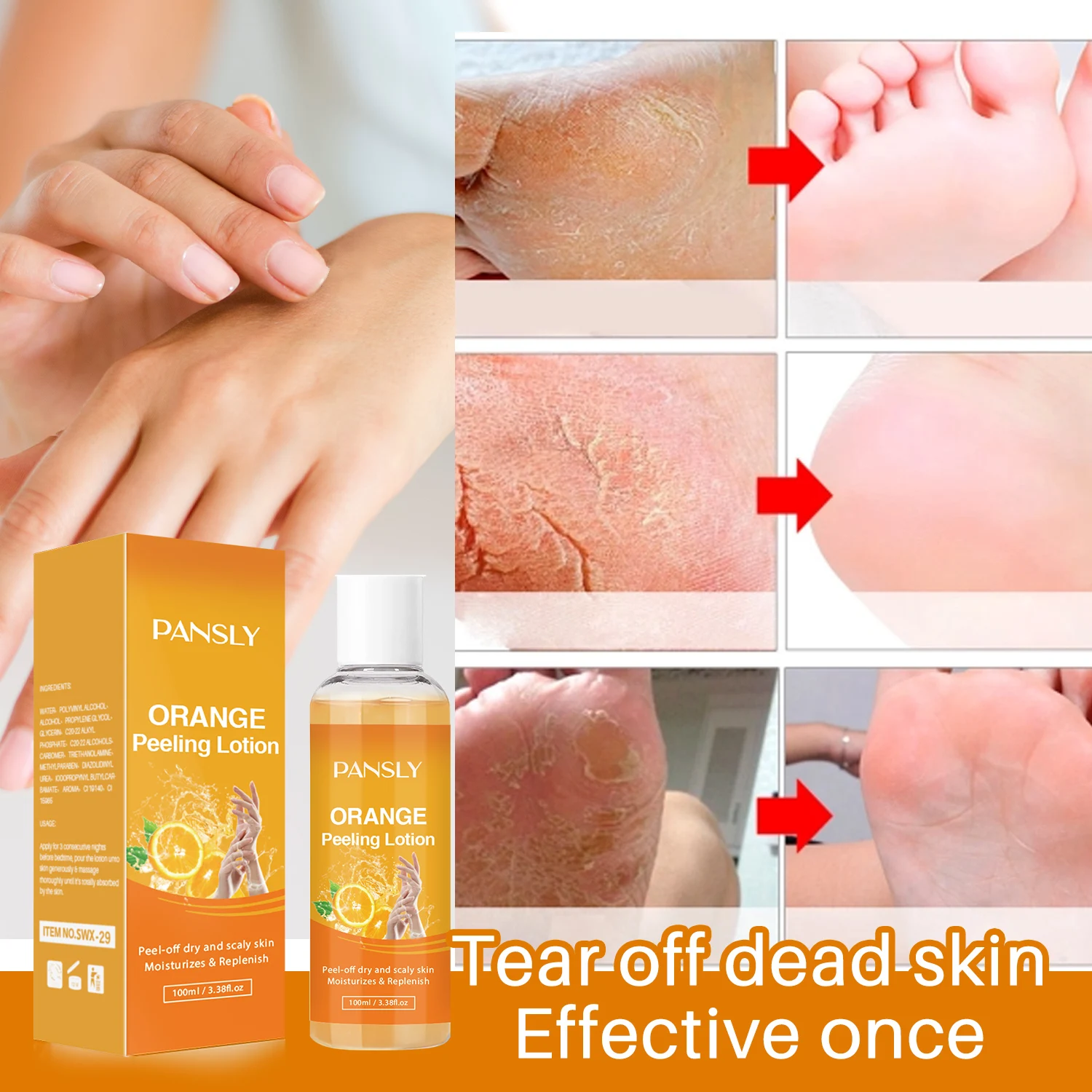 

Orange Peeling Lotion Remove Dead Skin Exfoliating Whitening and Smoothing New Skin Body Skincare Product 100ml