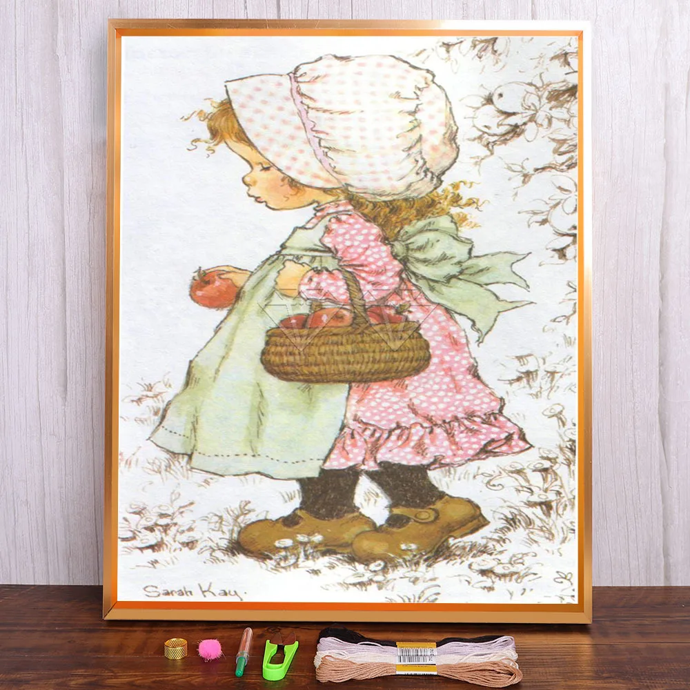 

Cartoon Little Girl Angel Princess Pre-Printed 11CT Cross Stitch Full Kit DIY Embroidery DMC Threads Handicraft Adults