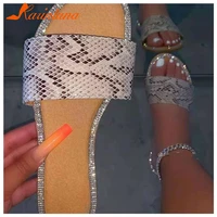 krainluna hot sale womens slippers flat heels leopard snake veins shallow female slippers 2022 new arrivals comfy shoes woman