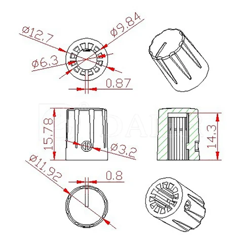 Ручки для гитарных педалей DAIERBUMP KN-1900H-18T