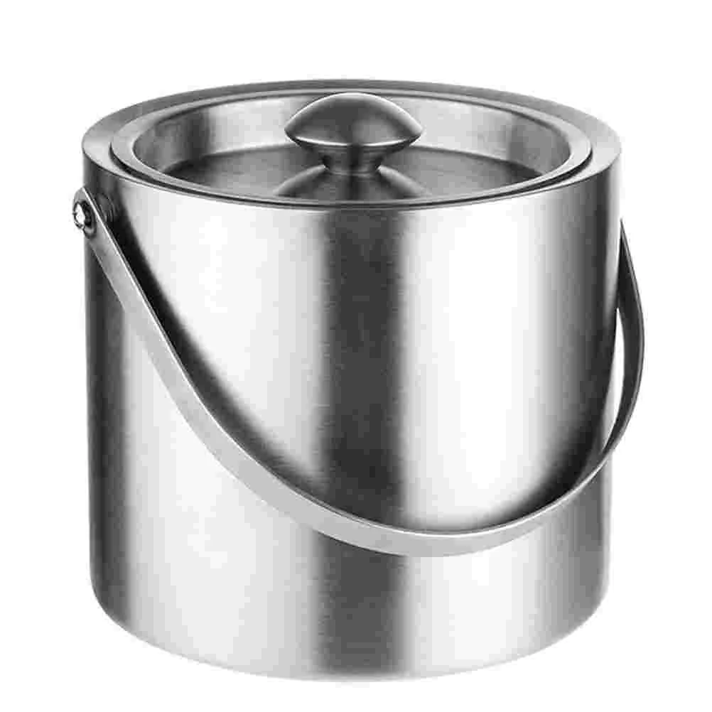 

Stainless Steel Champagne Bottle Bucket 3L Ice Cube Storage Bucket with Lid