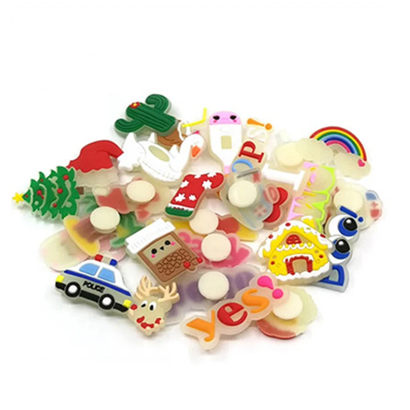 

Крокодиловые аксессуары для обуви, декоративная светящаяся мультяшная рваная обувь, Цветочная Пряжка, мягкий пластиковый съемный персонал...