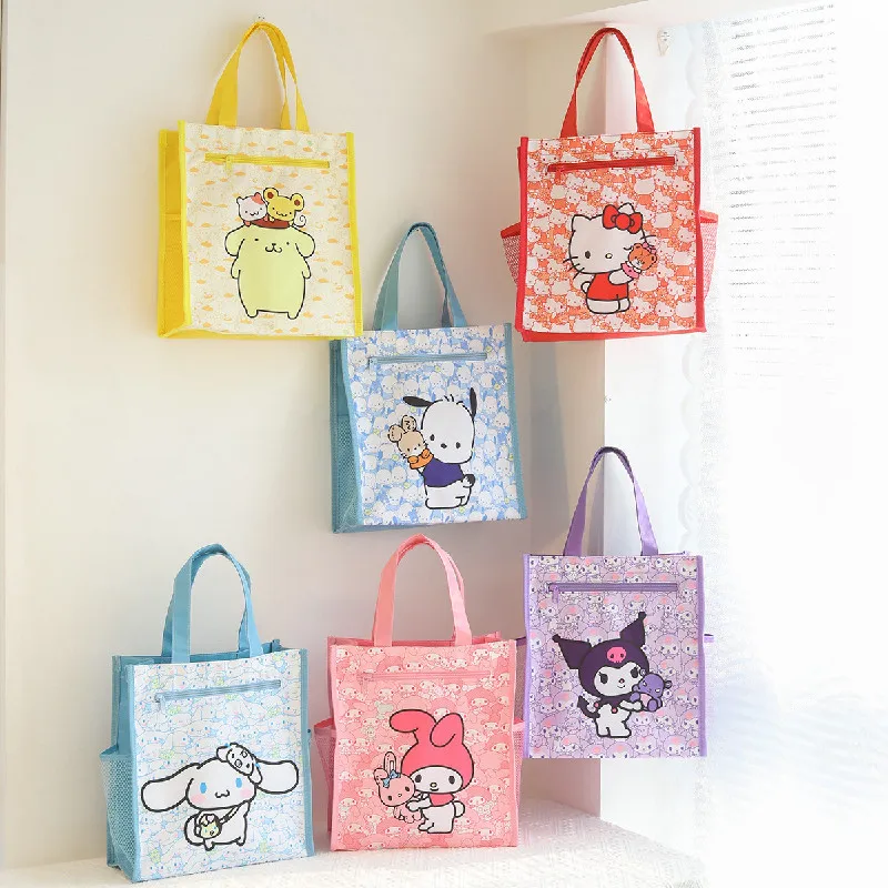 

Sanrio Kawaii Hello Kitty My Melody Cinnamoroll Pom Purin Kuromi почтовый водонепроницаемый рюкзак на плечо мультяшная Студенческая сумка