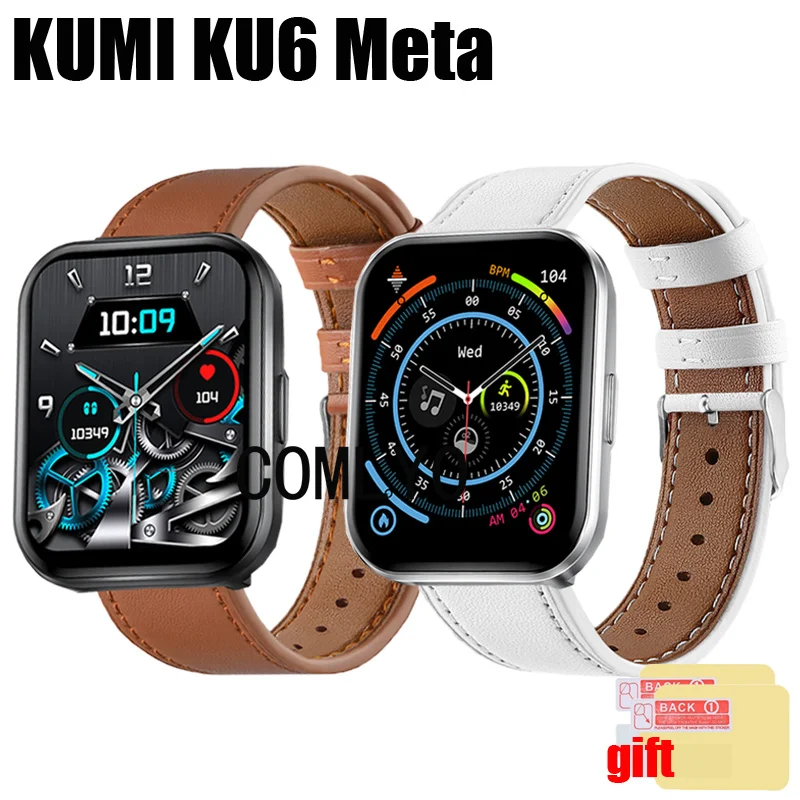

3in1 Watchband for KUMI KU6 Meta Strap Leather Band Wristband Replacement Belt Screen Protector Film