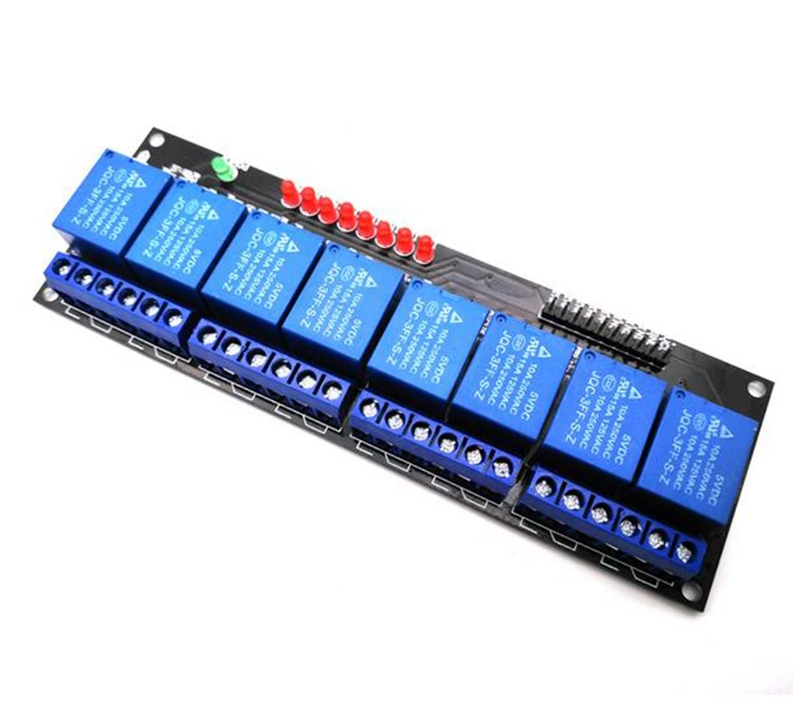 8-полосный релейный модуль 5 в 12 В 24 микроконтроллер низкого уровня оригинал