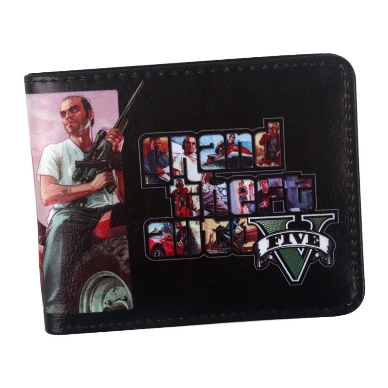 Складной бумажник из искусственной кожи с V-образным вырезом и отделением для