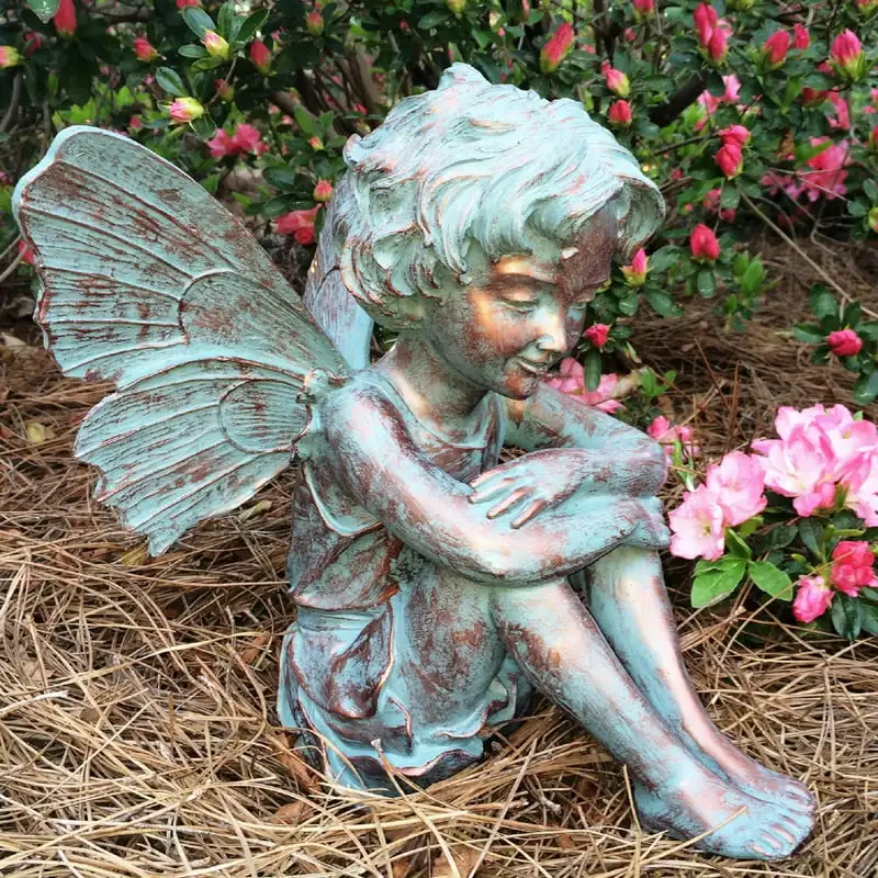 

Fairy in Bronze Patina Home Patio & Garden Large Statue