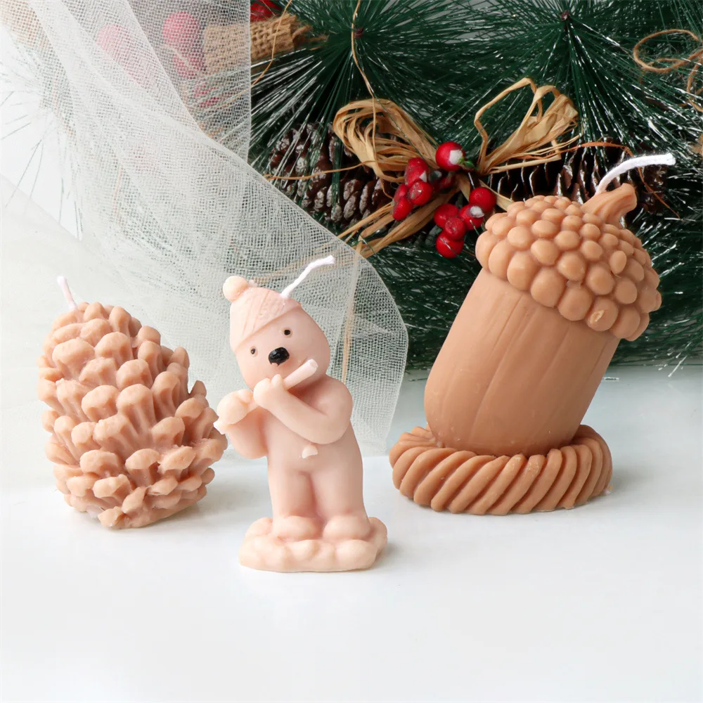 3D Силиконовая Форма Для Сосновой Шишки Искусственная Кожа Рождественская Елка