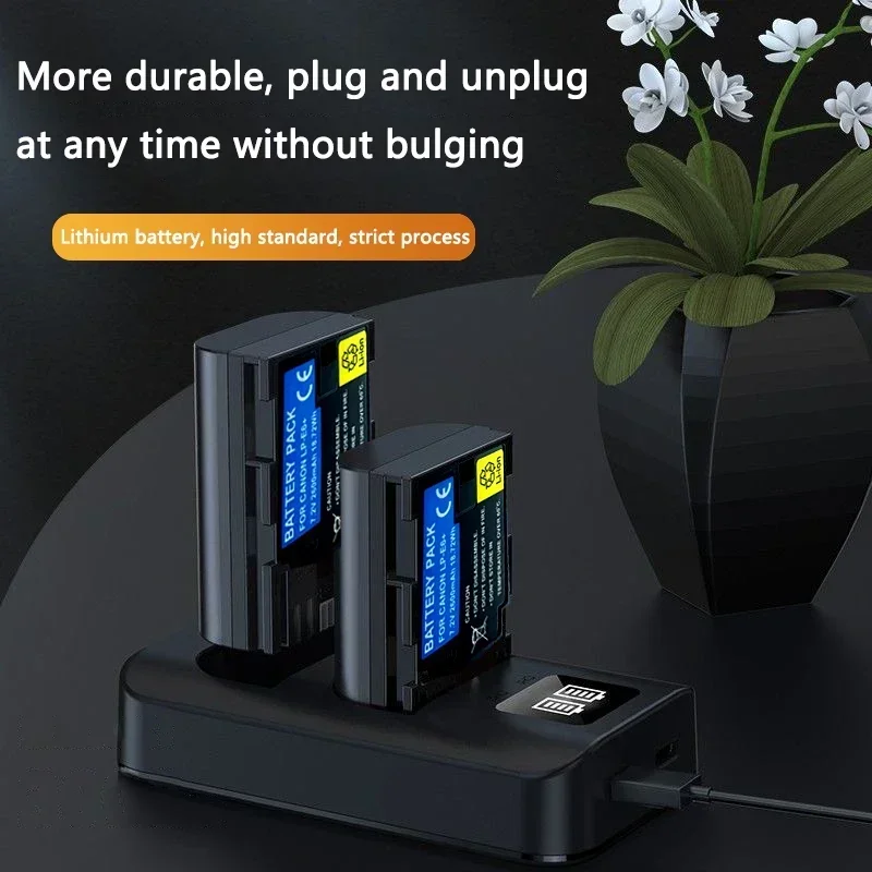 Аккумулятор + двойное зарядное устройство со светодиодной подсветкой для камеры