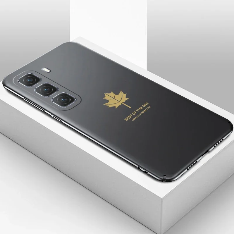 Фото Для infinix Hot 60 Pro Plus 5G Cover Роскошный силиконовый чехол из ТПУ с кленовым листом для infinix Hot 60i 60 Pro Plus Shell Funda Capa №1