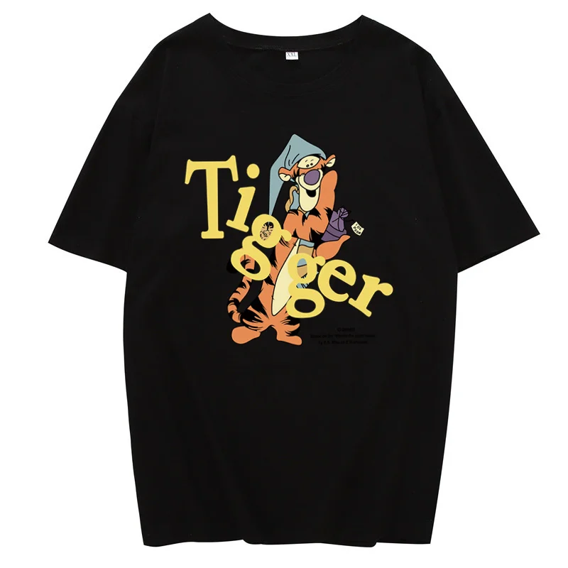 

Disney 4XL EU USA Size Print Tigger Men Women T Shirt Casual Summer O Neck Short Sleeve White Tshirt Camisetas Hombre 2022 New