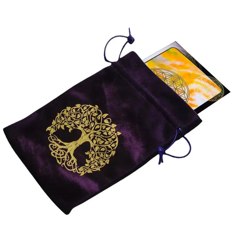 Бархатная сумка для карт с изображением дерева жизни созвездий руны ведьмы