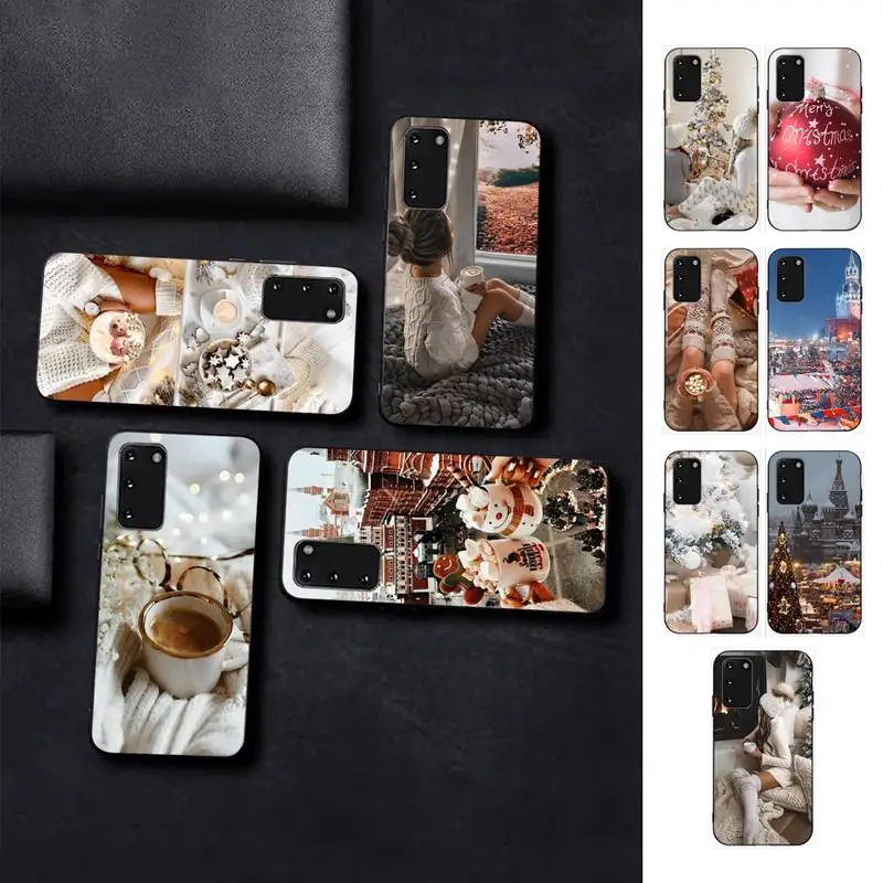 

Winter Girl Christmas Vibes Coffee Phone Case for Samsung S10 21 20 9 8 plus lite S20 UlTRA 7edge
