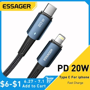 Essager USB Type C Cable For iphone 11 12 13 Pro Max Mini Xs Xr X 8 iPad MacBook PD 20W Fast Charge 