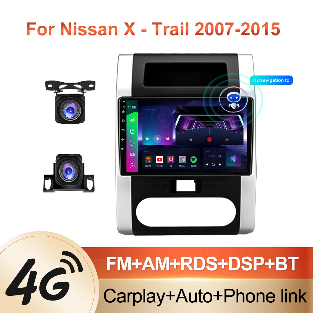 

Автомагнитола PEERCE для Nissan X - Trail 2 T31 2007-2015, автомагнитола, мультимедийный видеоплеер, навигация No 2din 2 din