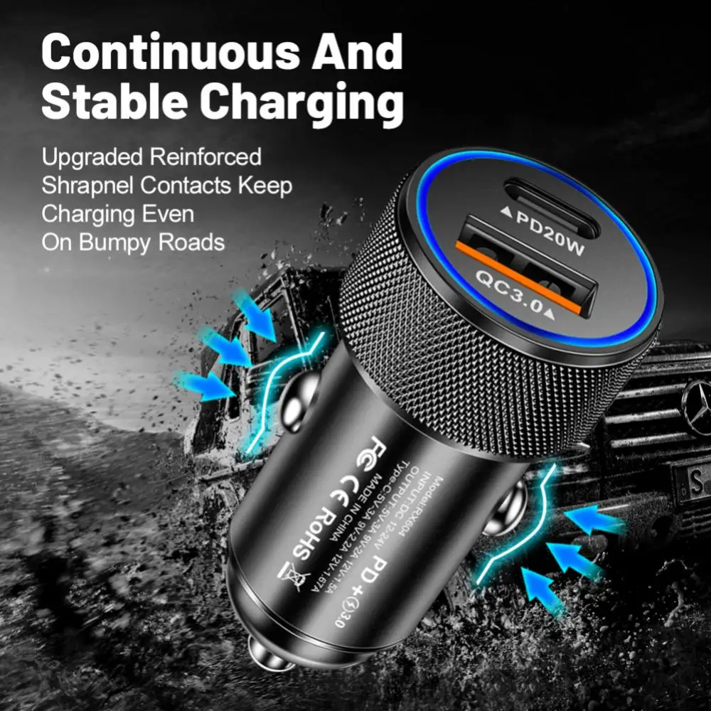 

Pd 20w Car Charger Multifunctional For Huawei Super Fast Charge Car Accessories 45w Cigarette Lighter Universal Durable Portable