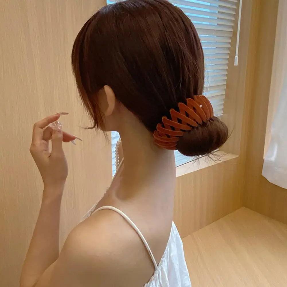 Holder Cage Bird Net Shape Bun Headband Plastic Expanding Exquisite Hairpin Hair Accessories