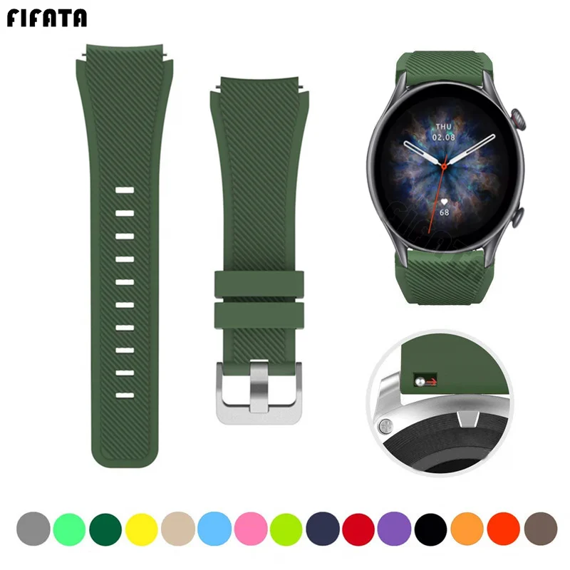 

Саржевый силиконовый ремешок для Xiaomi Huami Amazfit GTR 3 pro, браслет для смарт-часов Amazfit GTR2/2e/47 мм/GTR 3, браслет correa