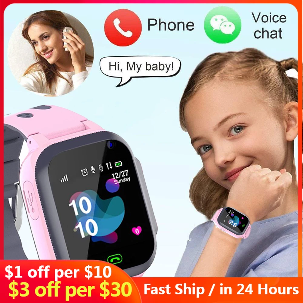 kids watches call Kids Smart Watch for children SOS Waterproof Smartwatch Clock SIM Card Location Tracker child watch boy girls