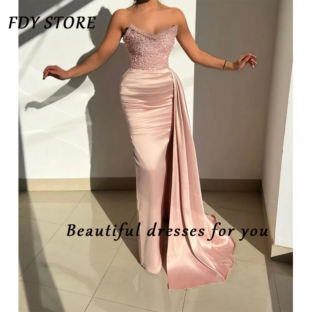 

FDY Store Cocktail Strapless Sheath Sequins Beaded Asymmetrical Ball-gown Evenning Prom Dress Formal Occasion Party for Women