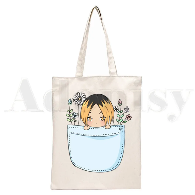 Kozume Kenma Haikyuu!! Nekoma High School Kuroo Handbags Shoulder Bags Casual Shopping Girls Handbag Women Elegant Canvas Bag
